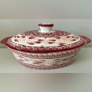 Temp-Tations by Tara Old World Cranberry Red Casserole Dish with Lid - Large